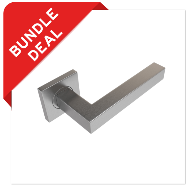 Sluitwerkpakketten met Deurkruk Squared 20 Regular RVS